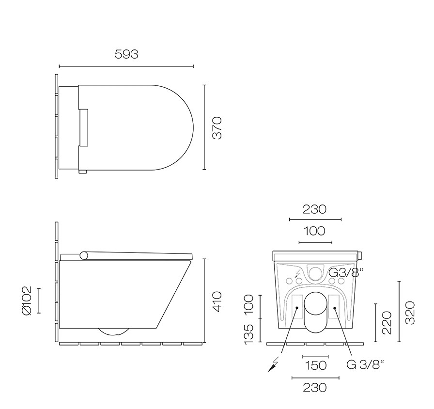 Axent.One Plus Bidet AXE310 Wall Hung