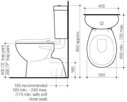 Caroma Profile 4 Trident Connector Toilet