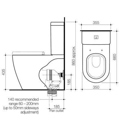 Caroma Urbane Wall Faced Toilet Suite
